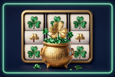 All Lucky Clovers 100 Slot mit goldenem Kleeblatt und irischem Goldtopf